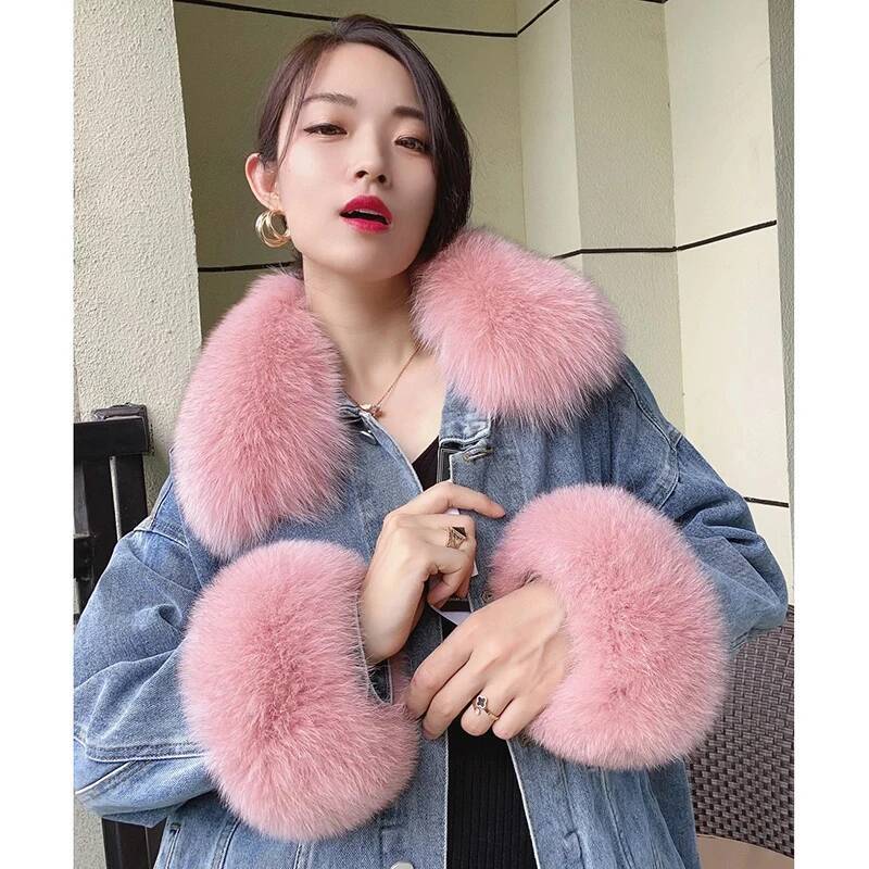 100% Real Fox Fur Collar Winte - đánh giá và giá Winter Clothing Pk