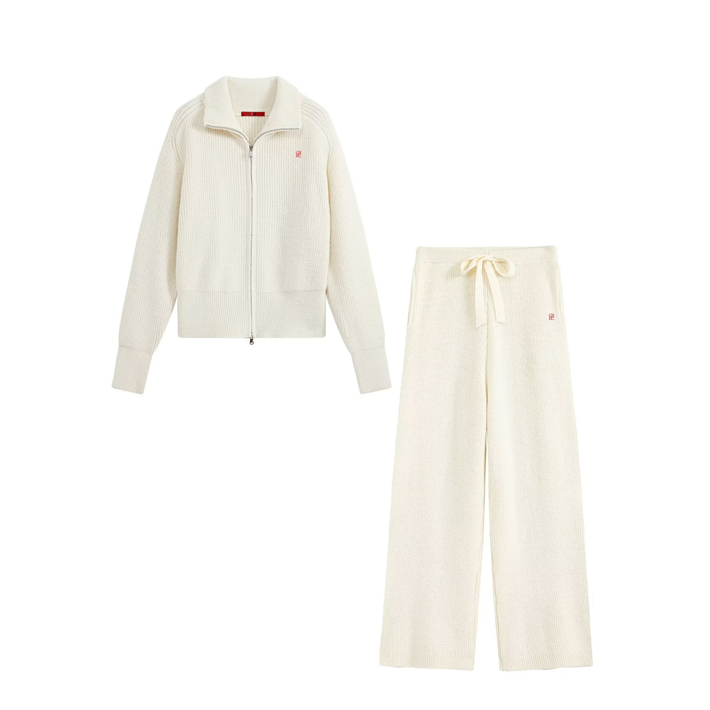 Women Zip Up Collar Knit Two P - đánh giá và giá Winter Clothing For Women