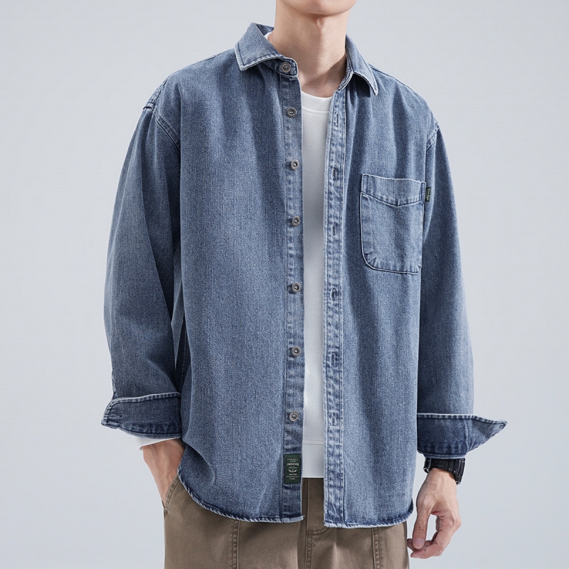 Denim Shirt Men's Long Sleeve  - đánh giá và giá Winter Clothing Pk