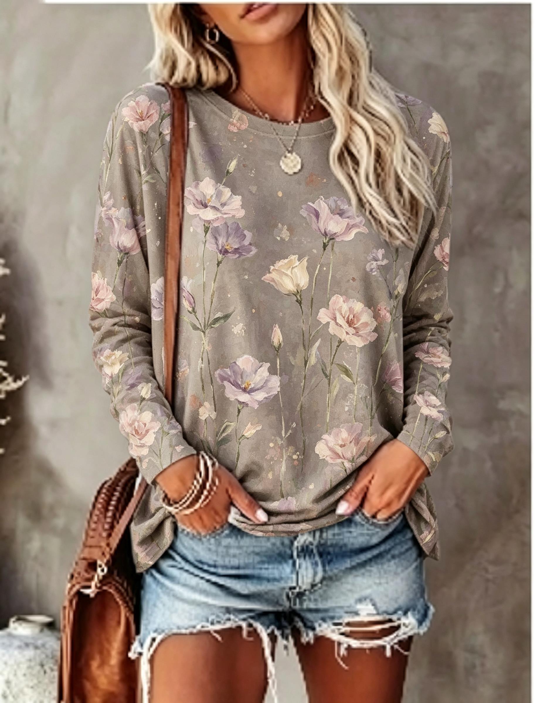 Women Long Sleeve T‑Shirt Oil  - đánh giá và giá Winter Clothing For Women