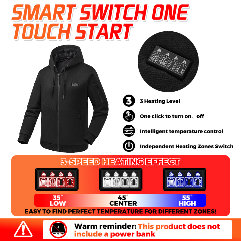 Heating Hoodie 26 Zones Heated - đánh giá và giá Winter Clothing Hiking