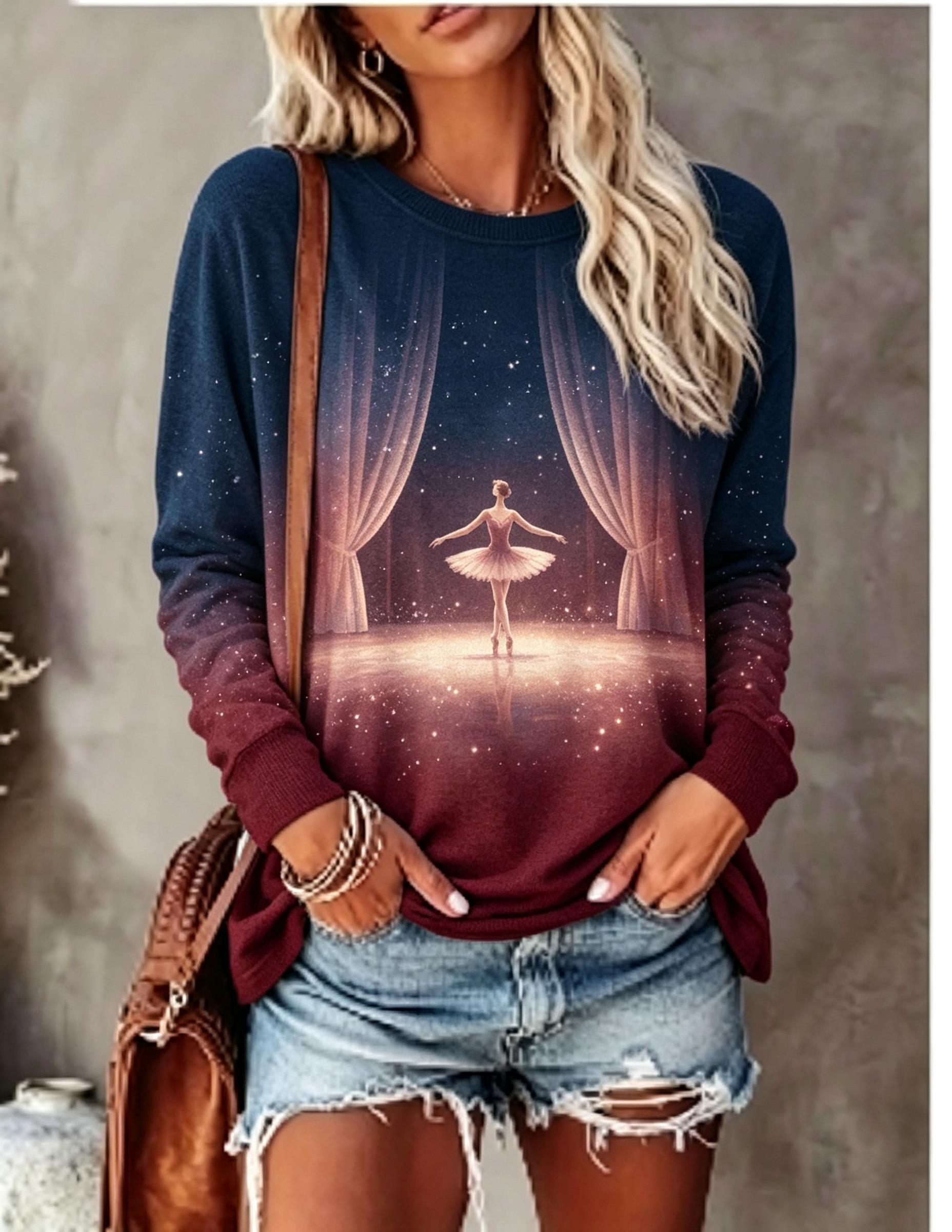 Women Long Sleeve T‑Shirt Ball - đánh giá và giá Winter Clothing For Women