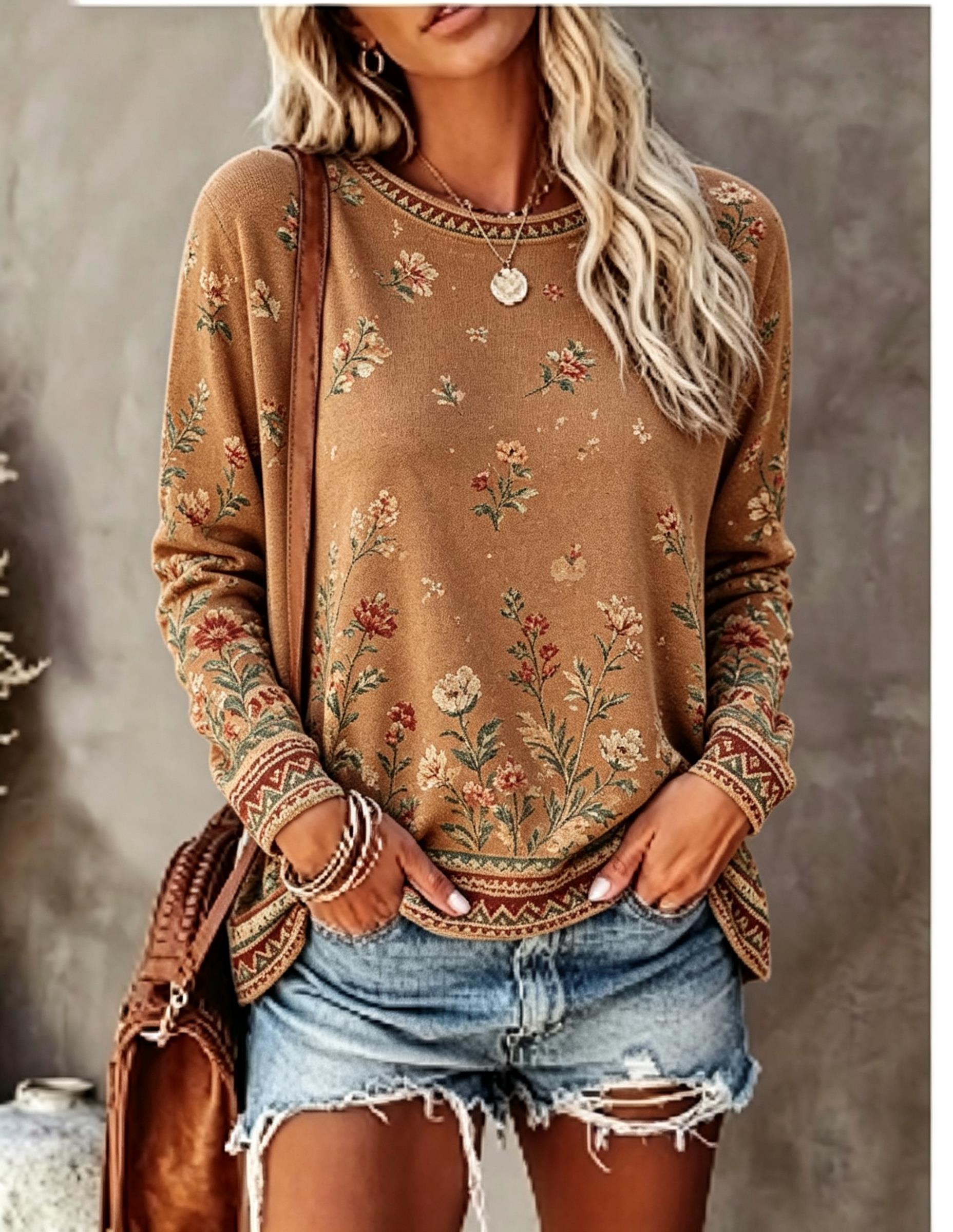 Women Crew Neck Long Sleeve T‑ - đánh giá và giá Winter Clothing For Women