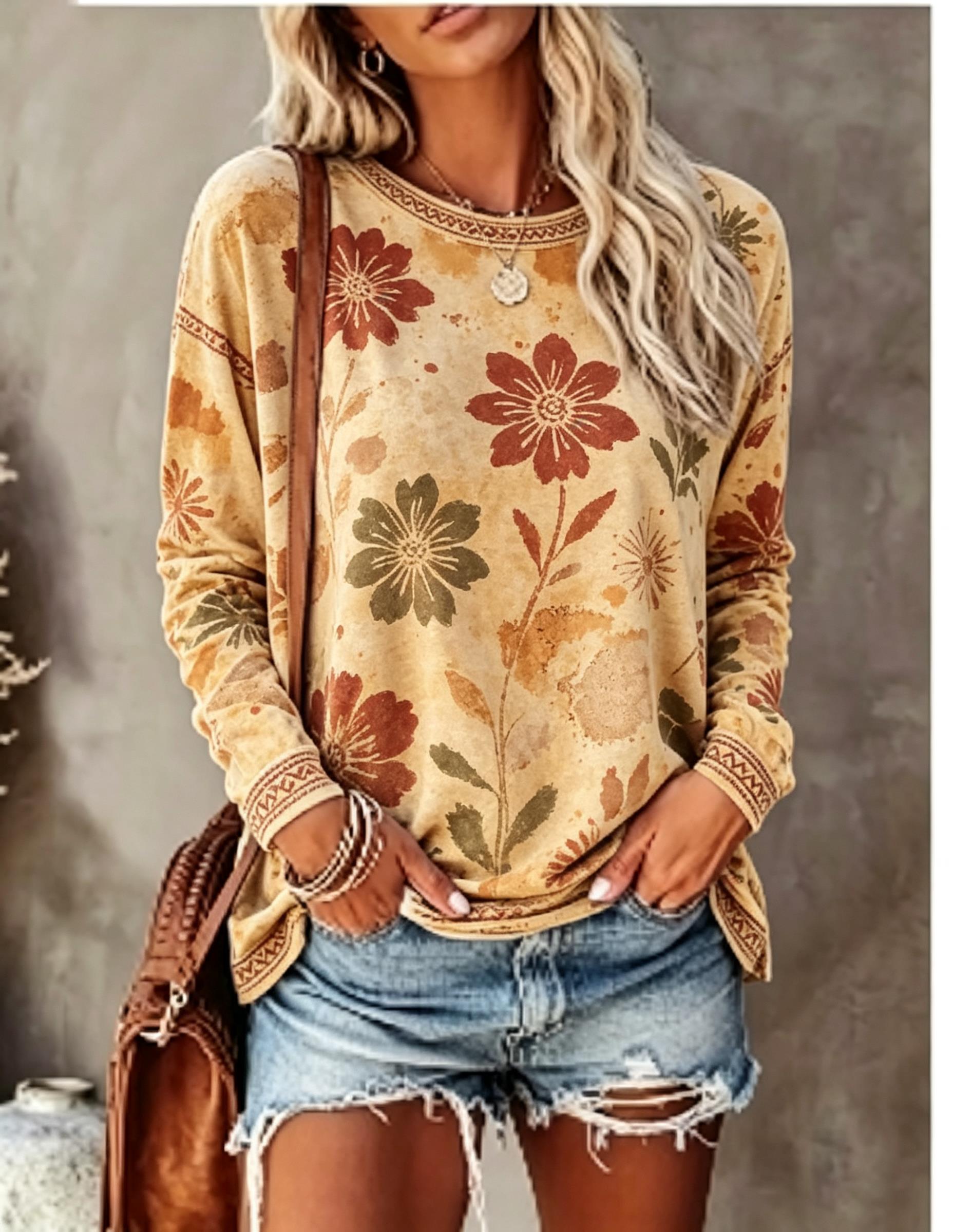 Women Crew Neck Long Sleeve T‑ - đánh giá và giá Winter Clothing For Women